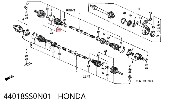 Пильник ШРУСа зовнішній 44018SS0N01 Honda