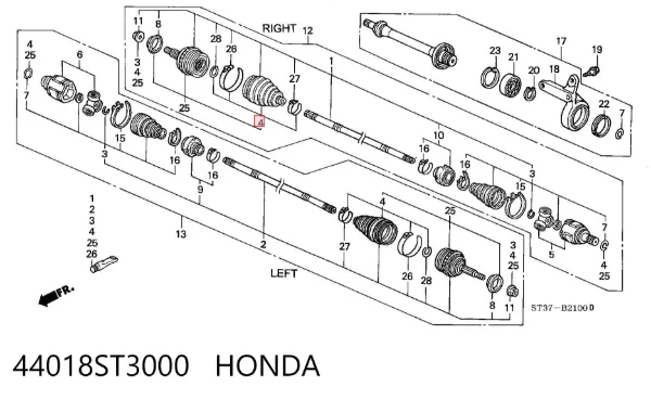 Пильник ШРУСа зовнішній 44018ST3000 Honda