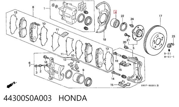 Підшипник ступиці 44300S0A003 Honda