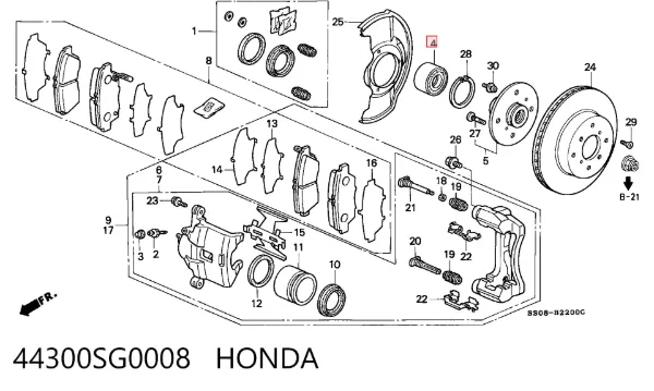Підшипник ступиці 44300SG0008 Honda