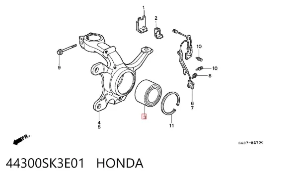 Підшипник ступиці 44300SK3E01 Honda