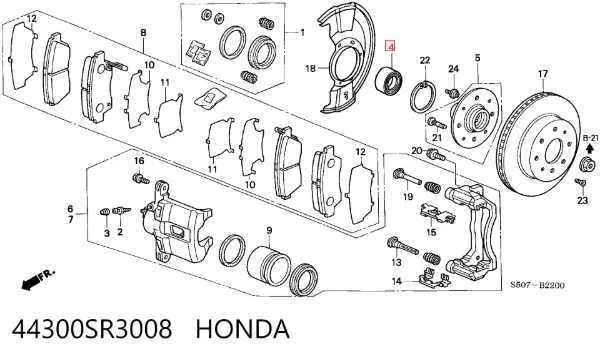 Підшипник ступиці 44300SR3008 Honda