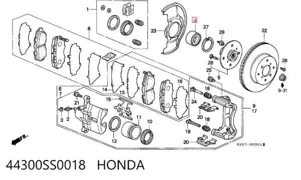Підшипник ступиці 44300SS0018 Honda