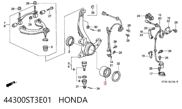 Підшипник ступиці 44300ST3E01 Honda