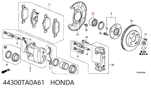 Підшипник ступиці 44300TA0A61 Honda
