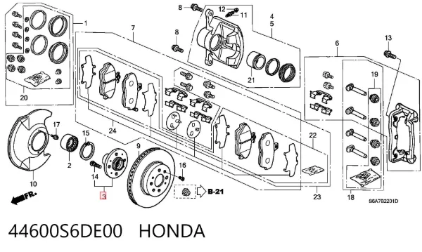 Передня маточина 44600S6DE00 Honda
