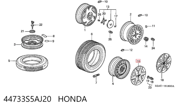 Ковпаки 44733S5AJ20 Honda