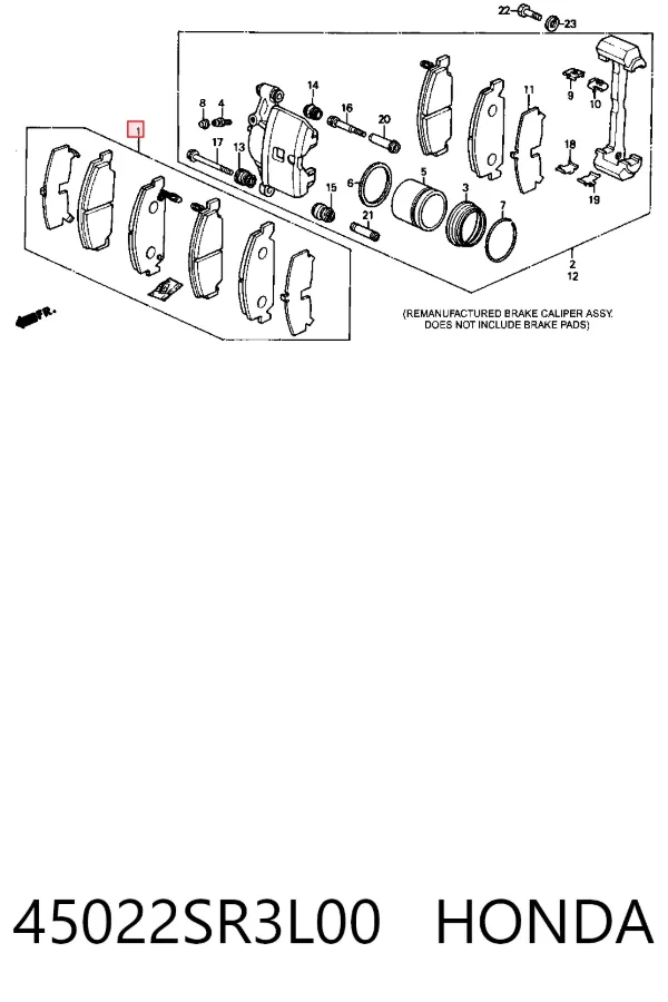 Передні тормозні колодки 45022SR3L00 Honda