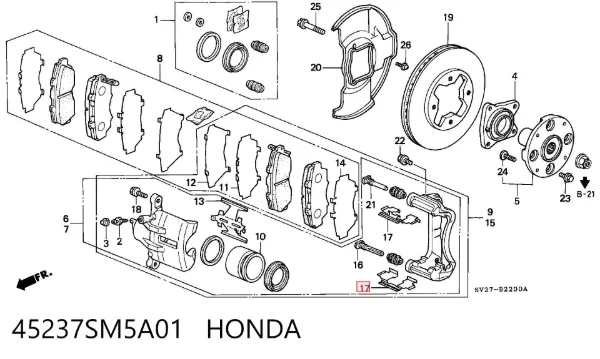  45237SM5A01 Honda