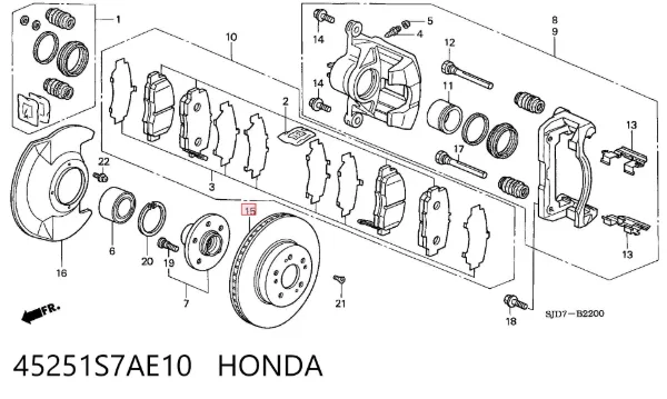 Гальмівні диски передні 45251S7AE10 Honda