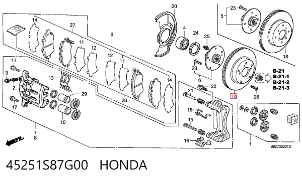 Гальмівні диски передні 45251S87G00 Honda