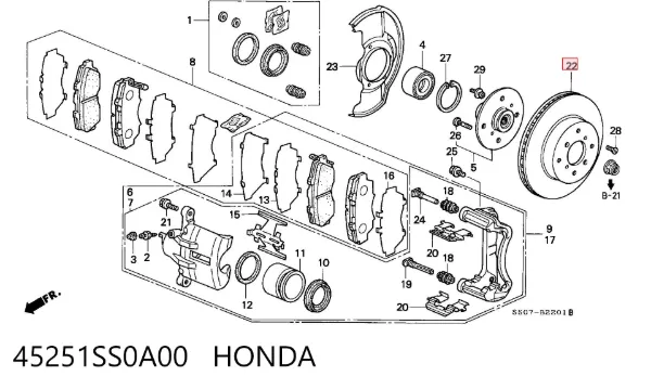 Гальмівні диски передні 45251SS0A00 Honda