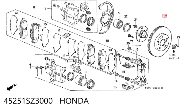 Гальмівні диски передні 45251SZ3000 Honda