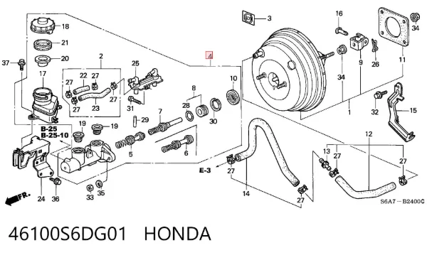 Головний гальмівний циліндр 46100S6DG01 Honda