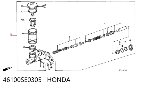 Головний гальмівний циліндр 46100SE0305 Honda