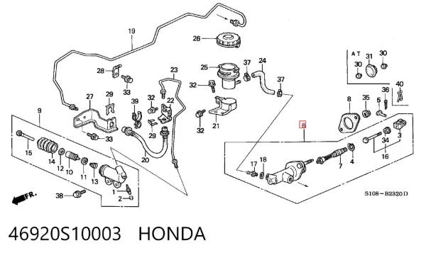 Головний циліндр зчеплення 46920S10003 Honda