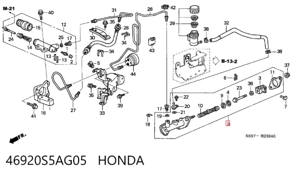 Головний циліндр зчеплення 46920S5AG05 Honda