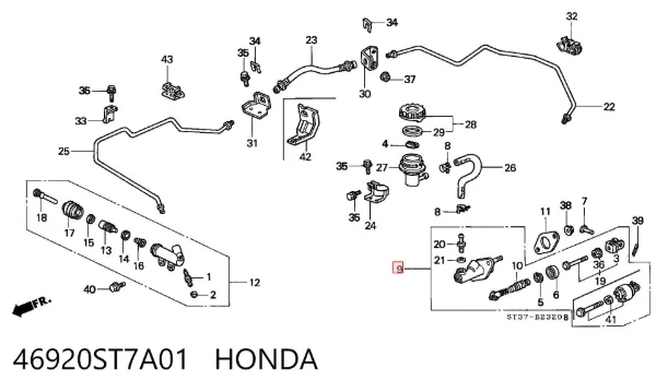 Головний циліндр зчеплення 46920ST7A01 Honda