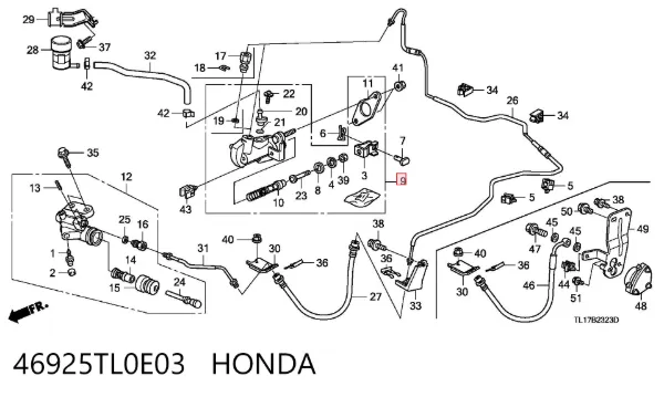 Головний циліндр зчеплення 46925TL0E03 Honda