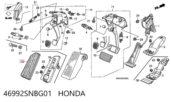  46992SNBG01 Honda