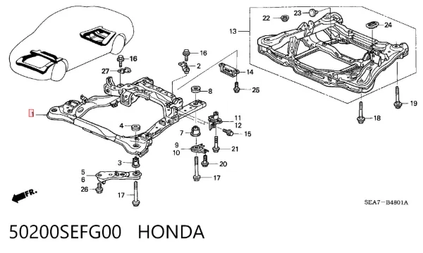 Підрамник передній 50200SEFG00 Honda