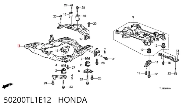 Підрамник передній 50200TL1E12 Honda