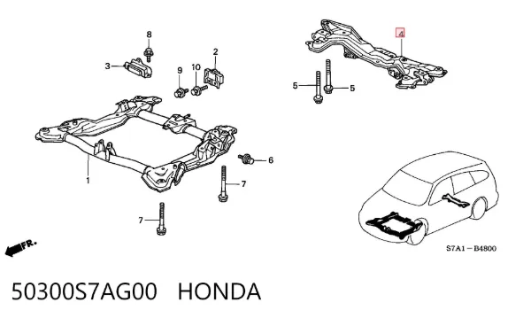 Балка задня 50300S7AG00 Honda
