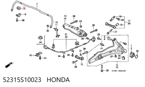 Втулка стабілізатора заднього 52315S10023 Honda