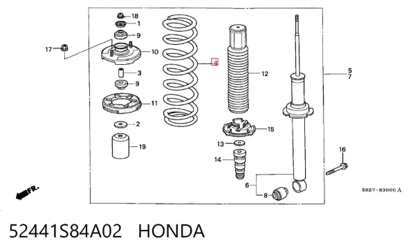 Задні пружини Honda Accord VI