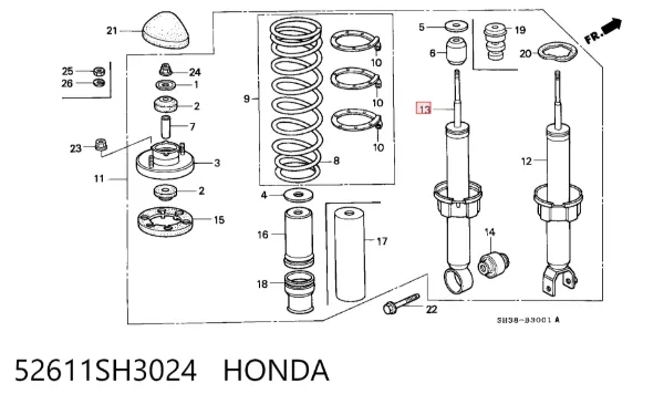 Амортизатор задній 52611SH3024 Honda