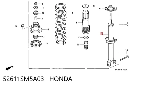 Амортизатор задній 52611SM5A03 Honda