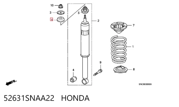Втулка амортизатора заднього 52631SNAA22 Honda