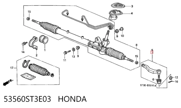 Рульовий наконечник 53560ST3E03 Honda