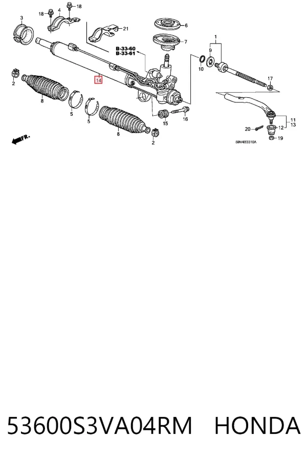 Рульова рейка 53600S3VA04RM Honda