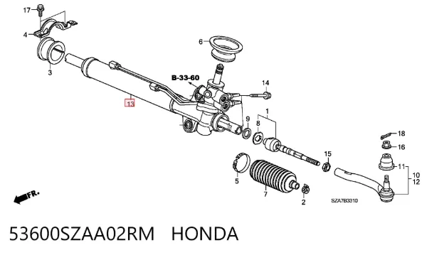 Рульова рейка 53600SZAA02RM Honda