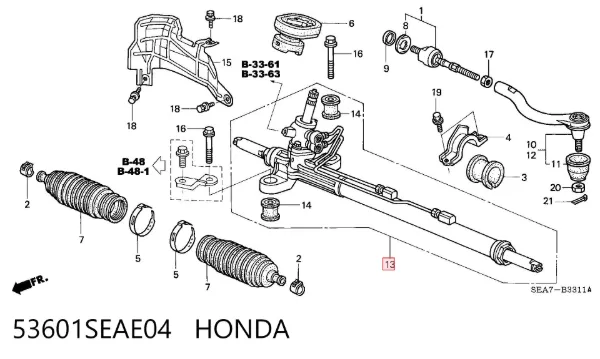 Рульова рейка 53601SEAE04 Honda