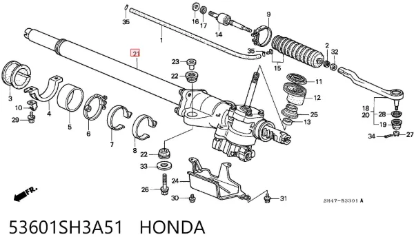 Рульова рейка 53601SH3A51 Honda