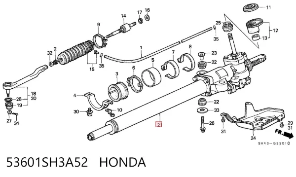 Рульова рейка 53601SH3A52 Honda