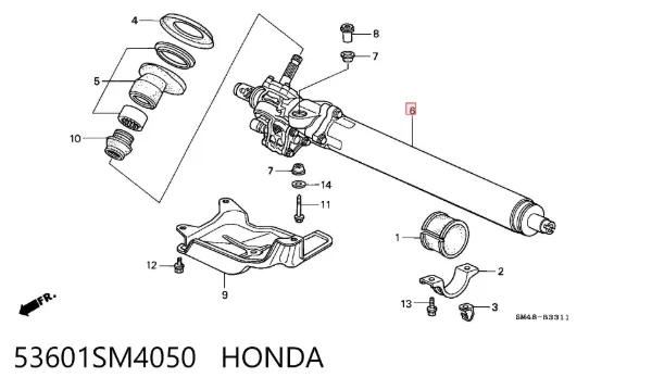 Рульова рейка 53601SM4050 Honda
