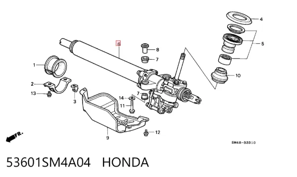 Рульова рейка 53601SM4A04 Honda