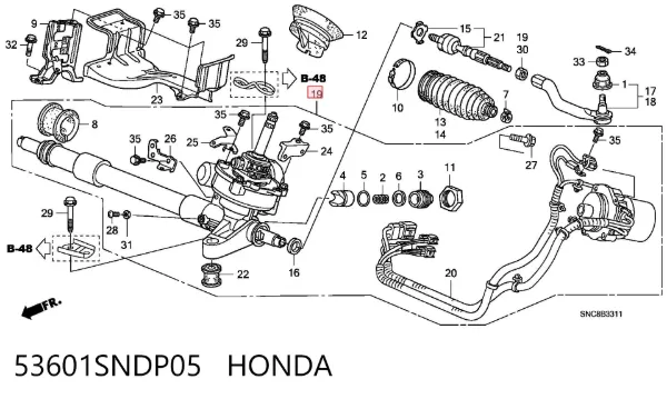 Рульова рейка 53601SNDP05 Honda