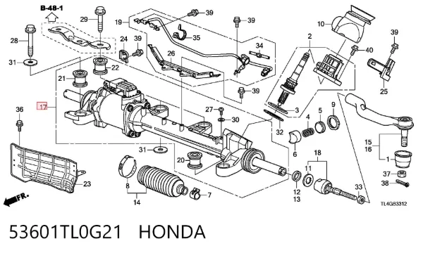 Рульова рейка 53601TL0G21 Honda
