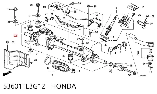 Рульова рейка 53601TL3G12 Honda