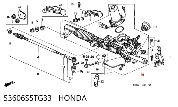 Рульова рейка 53606S5TG33 Honda