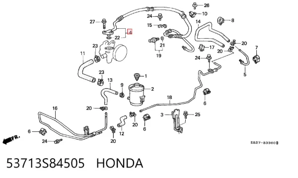 Шланг гідропідсилювача 53713S84505 Honda