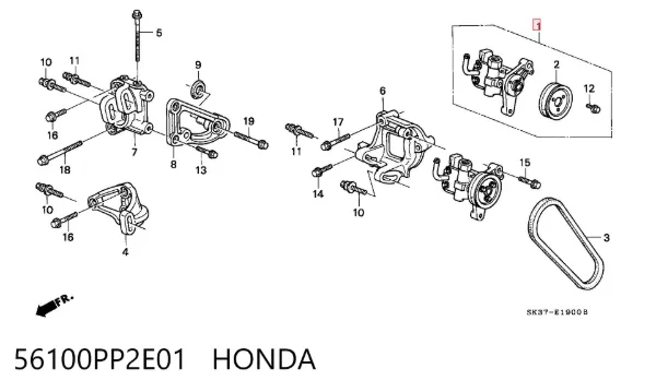 Насос ГУР 56100PP2E01 Honda