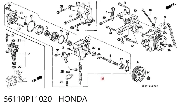 Насос ГУР 56110P11020 Honda