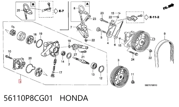 Насос ГУР 56110P8CG01 Honda