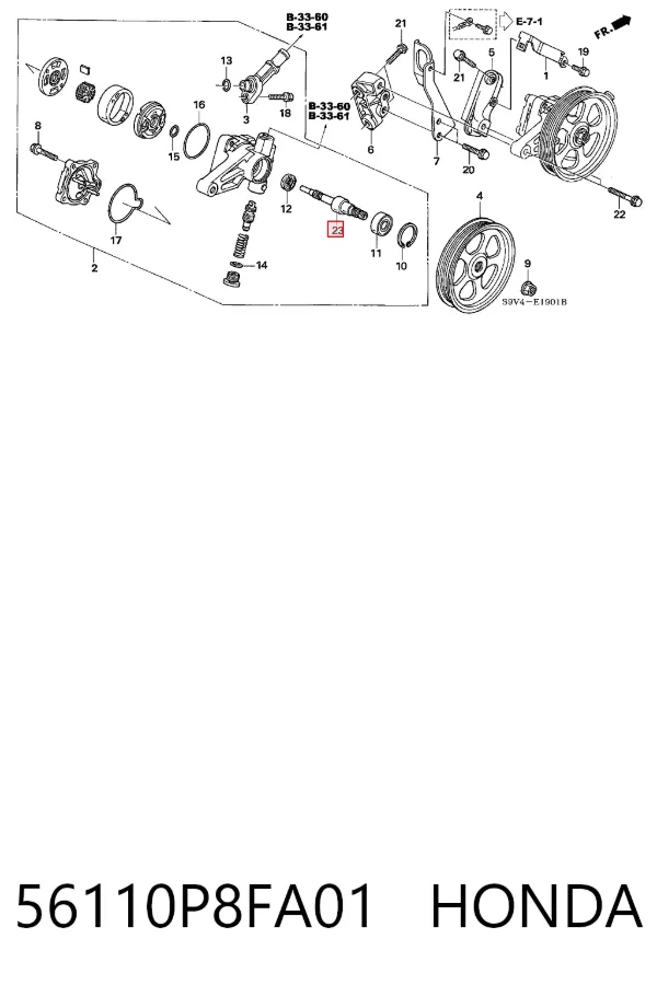 Насос ГУР 56110P8FA01 Honda