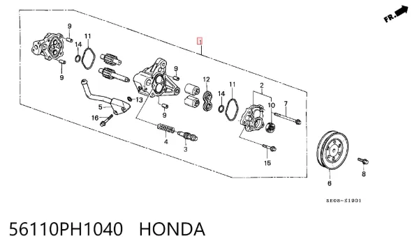 Насос ГУР Honda Accord III